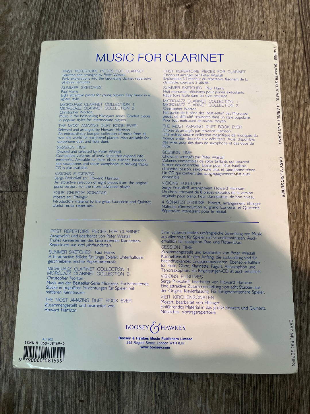 Clarinet Easy Music Series Easy Book/Music Notation #X25