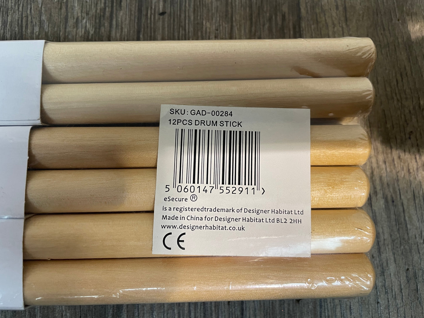 Wood Tip Drum Sticks / Drum Sticks x12 #GL12